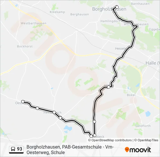 93 Bus Line Map