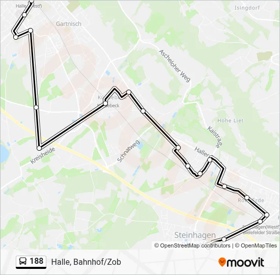 188 Bus Line Map
