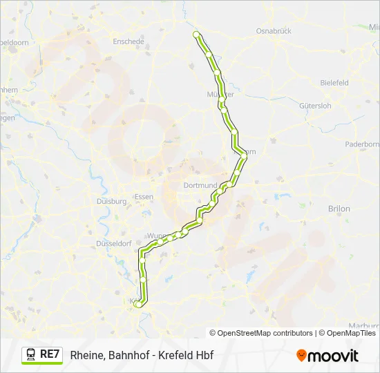 RE7 Train Line Map