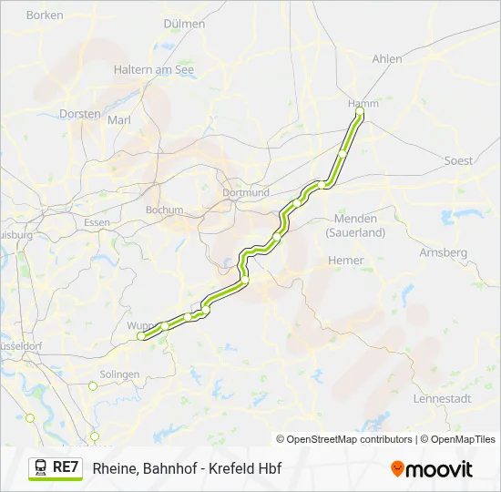 RE7 Train Line Map