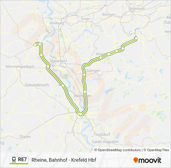 RE7 Train Line Map