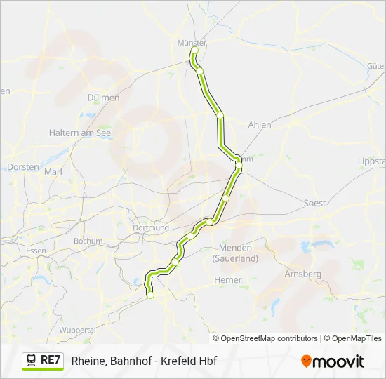 RE7 Train Line Map