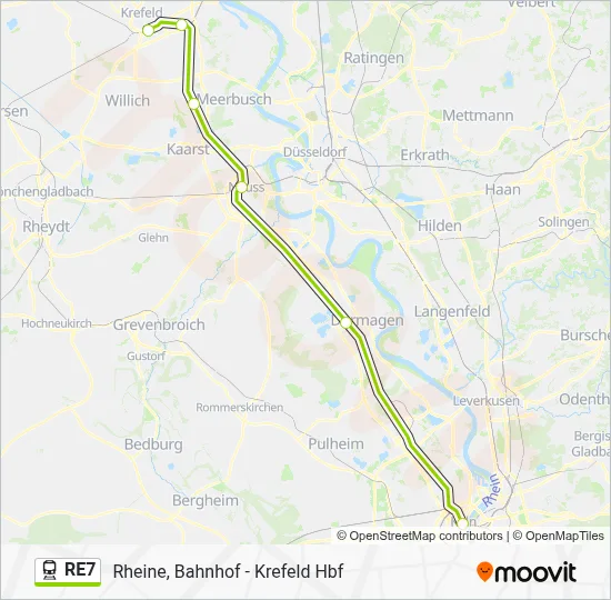 Bahnlinie RE7 Karte