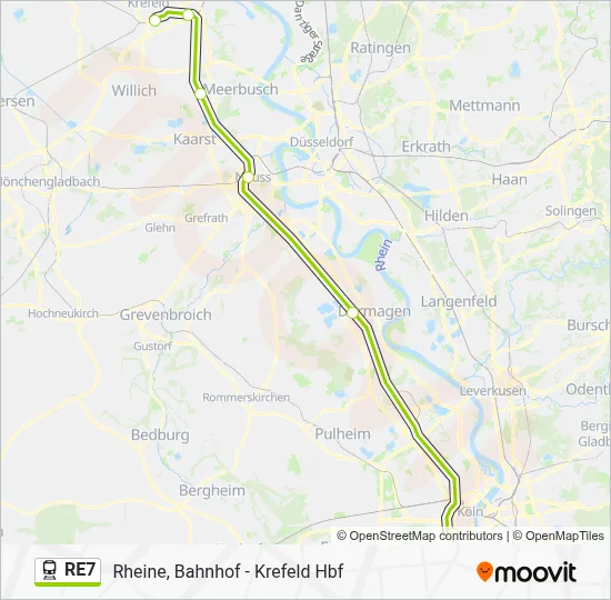 RE7 Train Line Map