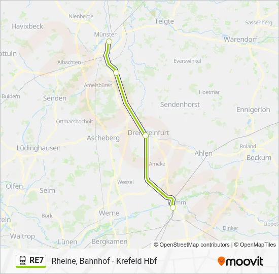 RE7 Train Line Map