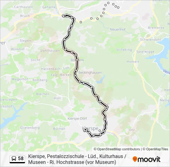 58 Bus Line Map