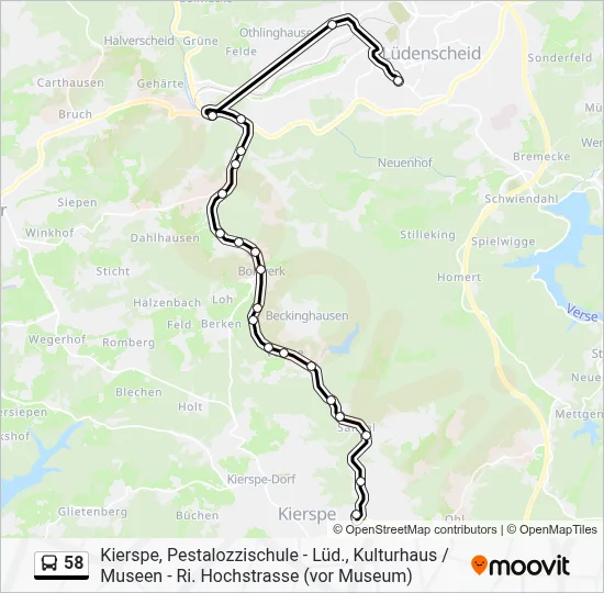 58 Bus Line Map