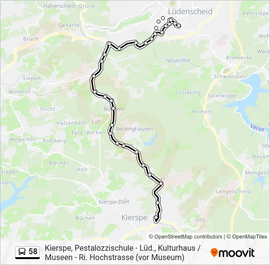 58 Bus Line Map
