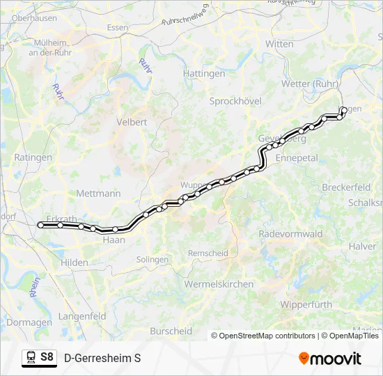 S8 Train Line Map