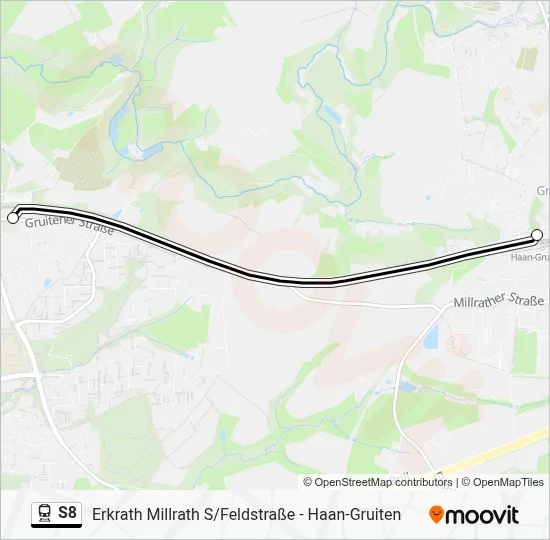 Bahnlinie S8 Karte