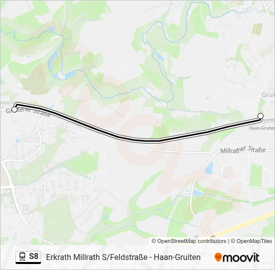 Bahnlinie S8 Karte