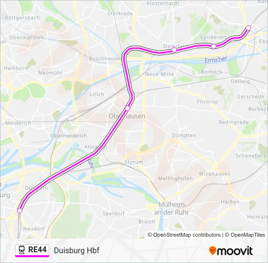 RE44 Train Line Map