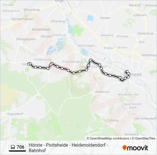 706 Bus Line Map