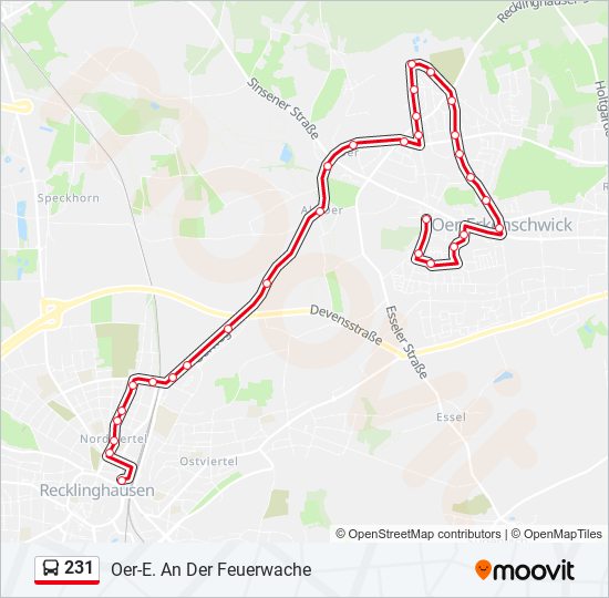 231 bus Line Map