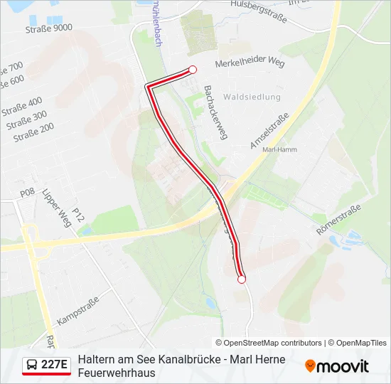 227E Bus Line Map