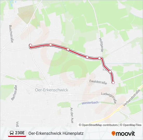 230E Bus Line Map