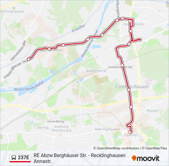 237E Bus Line Map