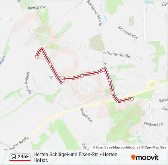 245E Bus Line Map