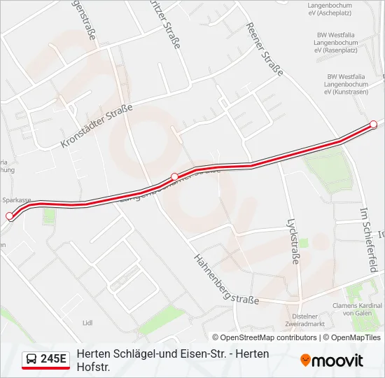 245E Bus Line Map