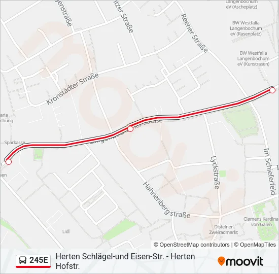 245E Bus Line Map