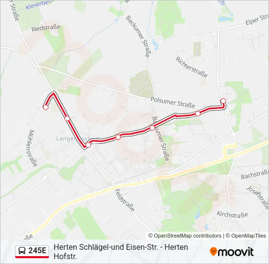 245E Bus Line Map