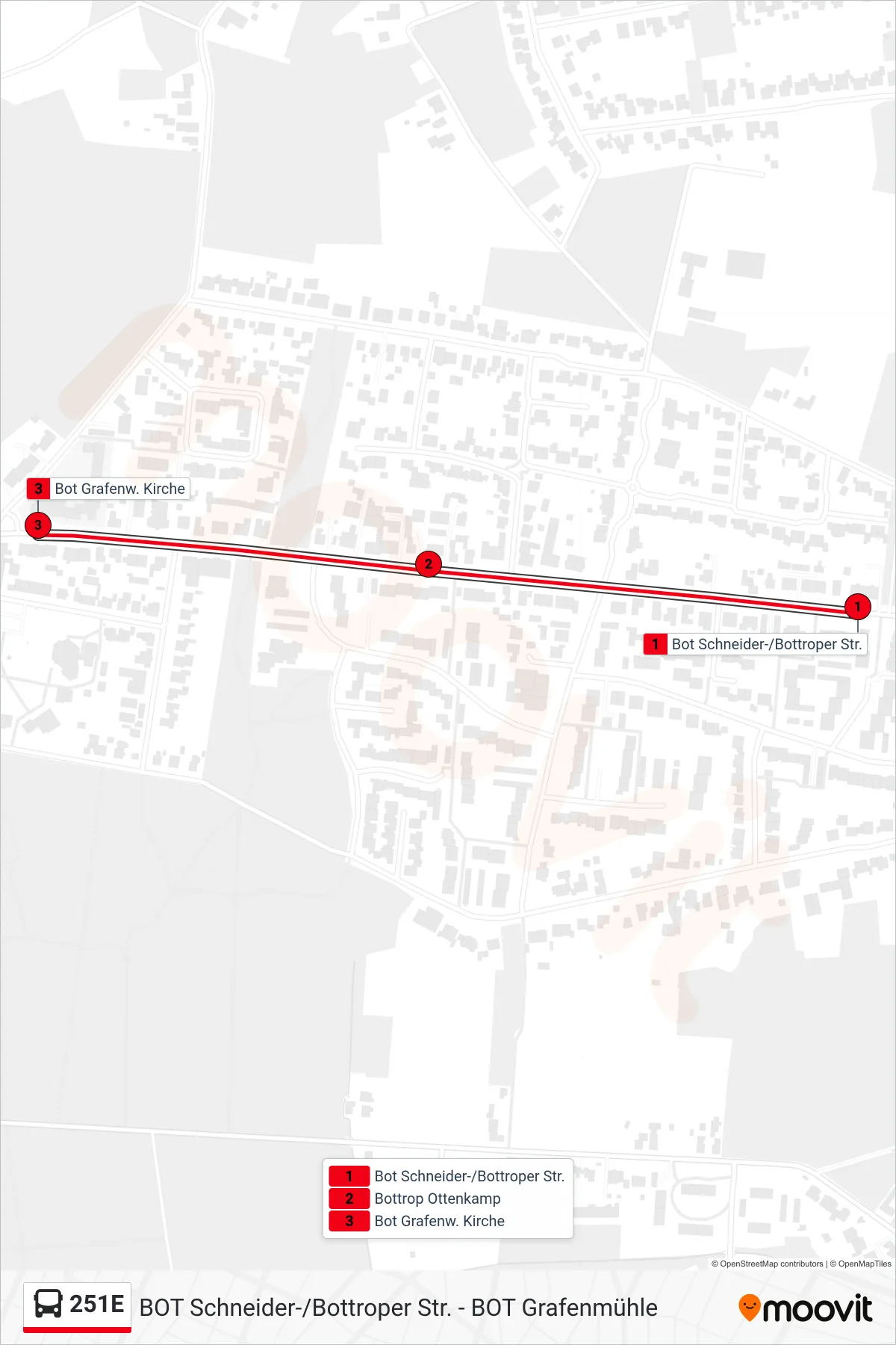 Linie 251E (Bus) Richtung Bot Grafenw. Kirche: Route und Haltestellen auf der Karte