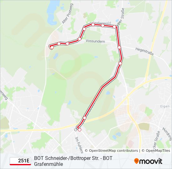 251E bus Line Map