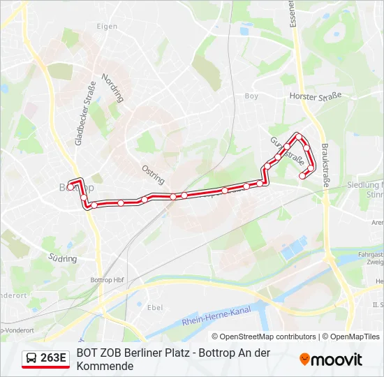 263E Bus Line Map