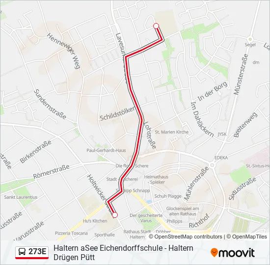 273E Bus Line Map