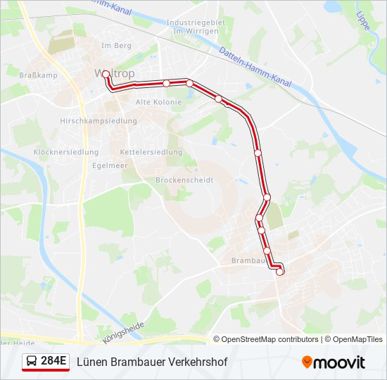 284E bus Line Map