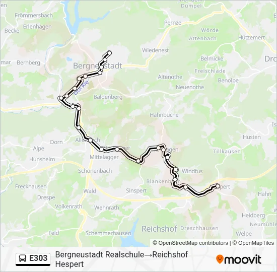 E303 Bus Line Map