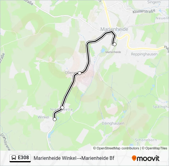 E308 Bus Line Map