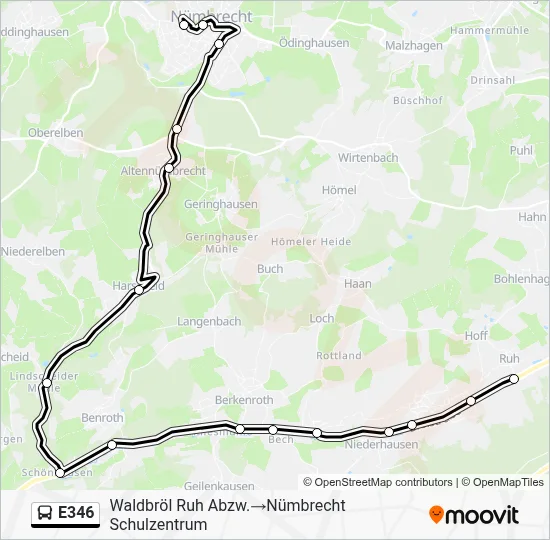E346 Bus Line Map