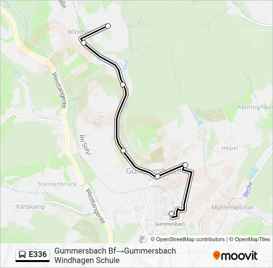 E336 Bus Line Map