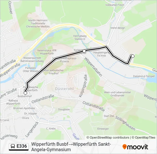 E336 Bus Line Map