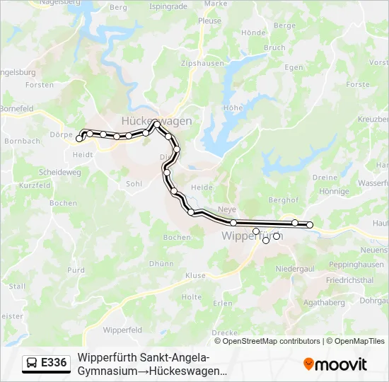 E336 Bus Line Map
