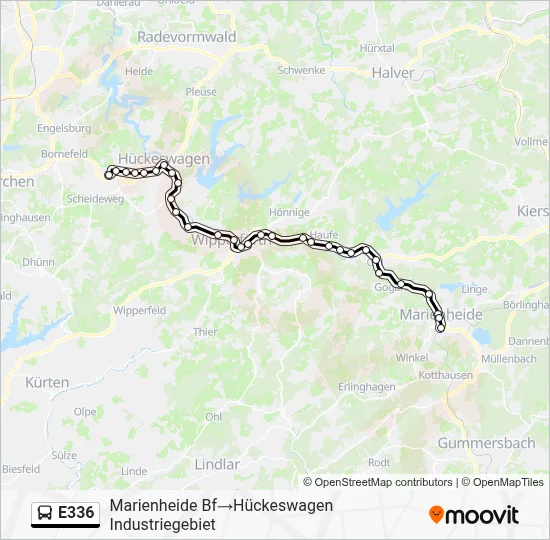 E336 Bus Line Map
