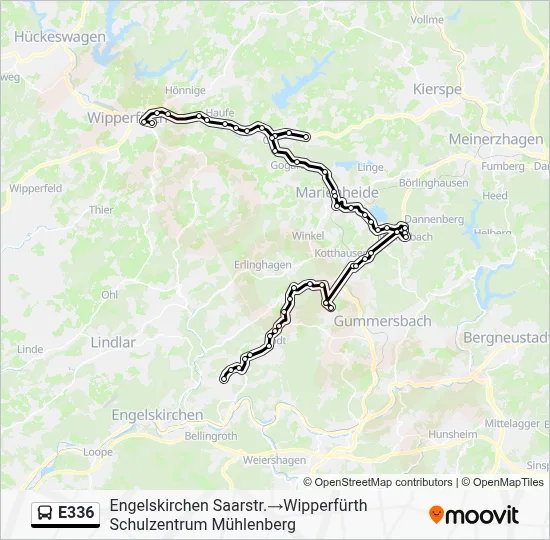E336 Bus Line Map