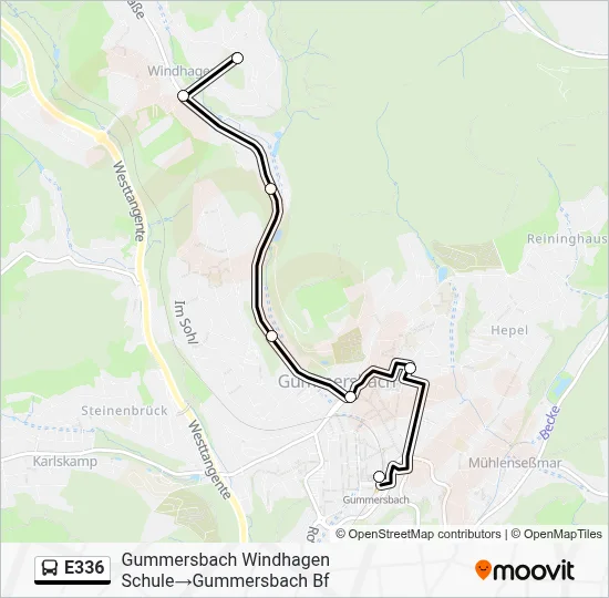 E336 Bus Line Map