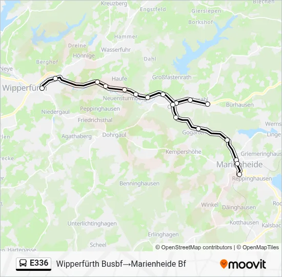 E336 Bus Line Map