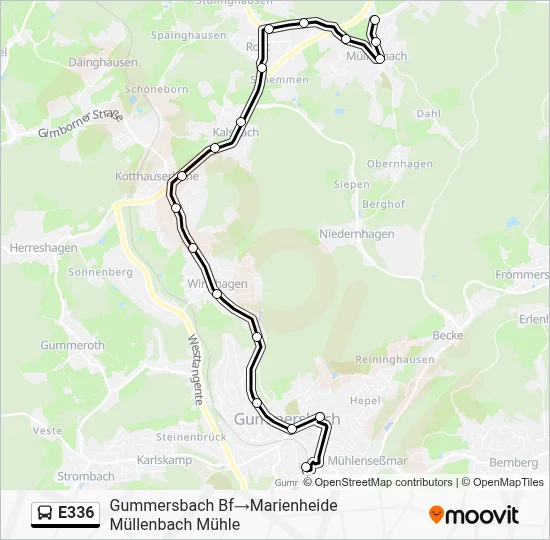 E336 Bus Line Map
