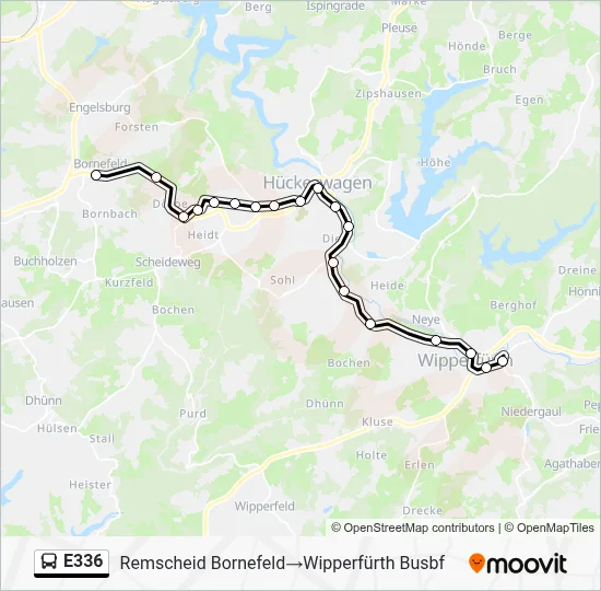 E336 Bus Line Map