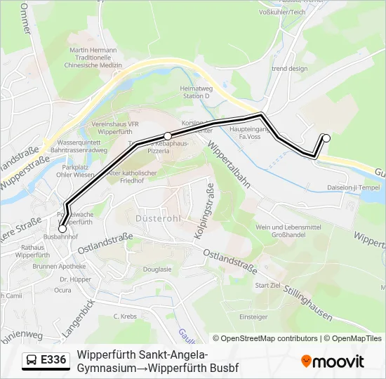 E336 Bus Line Map