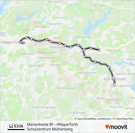 Buslinie E336 Karte