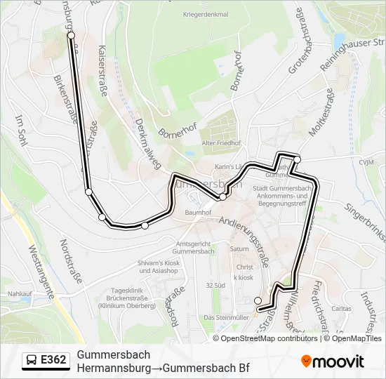 E362 Bus Line Map