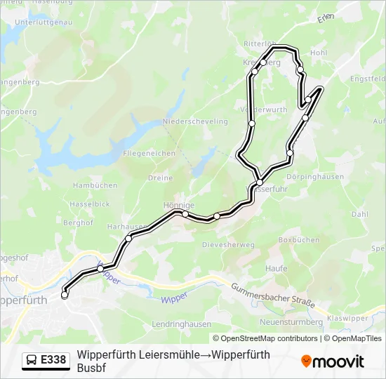 E338 Bus Line Map