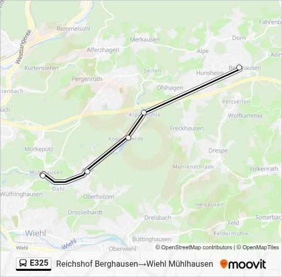 E325 Bus Line Map