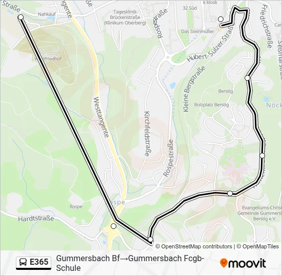 E365 Bus Line Map