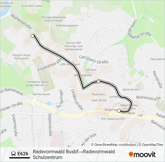 E626 Bus Line Map
