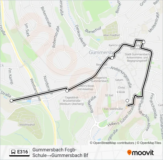 E316 Bus Line Map
